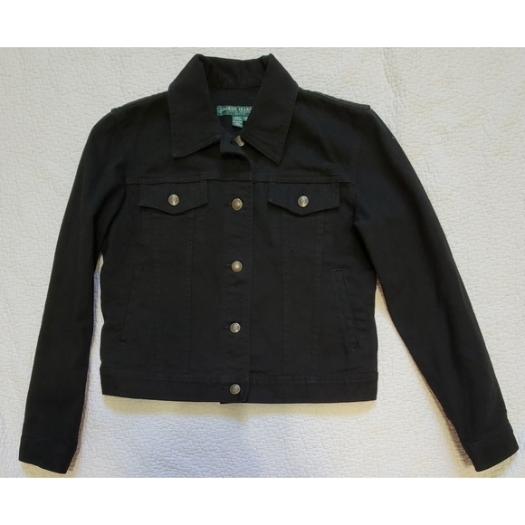 Lauren Ralph Lauren Black Jean Jacket. - Picture 1 of 7